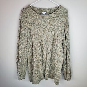 J. Jill Chenille Size L Green Cozy Long Sleeve Sweater